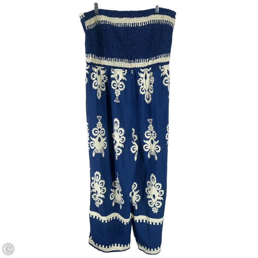 Jumpsuit By Prettygarden In Blue & Cream, Size: 2x