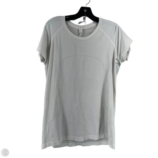 Athletic Top Short Sleeve By Lululemon In White, Size: 14