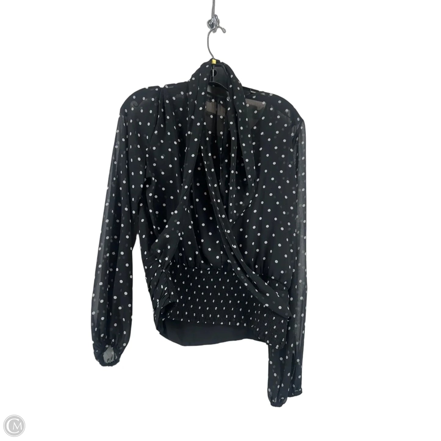 Top Long Sleeve By White House Black Market In Polkadot Pattern, Size: 10