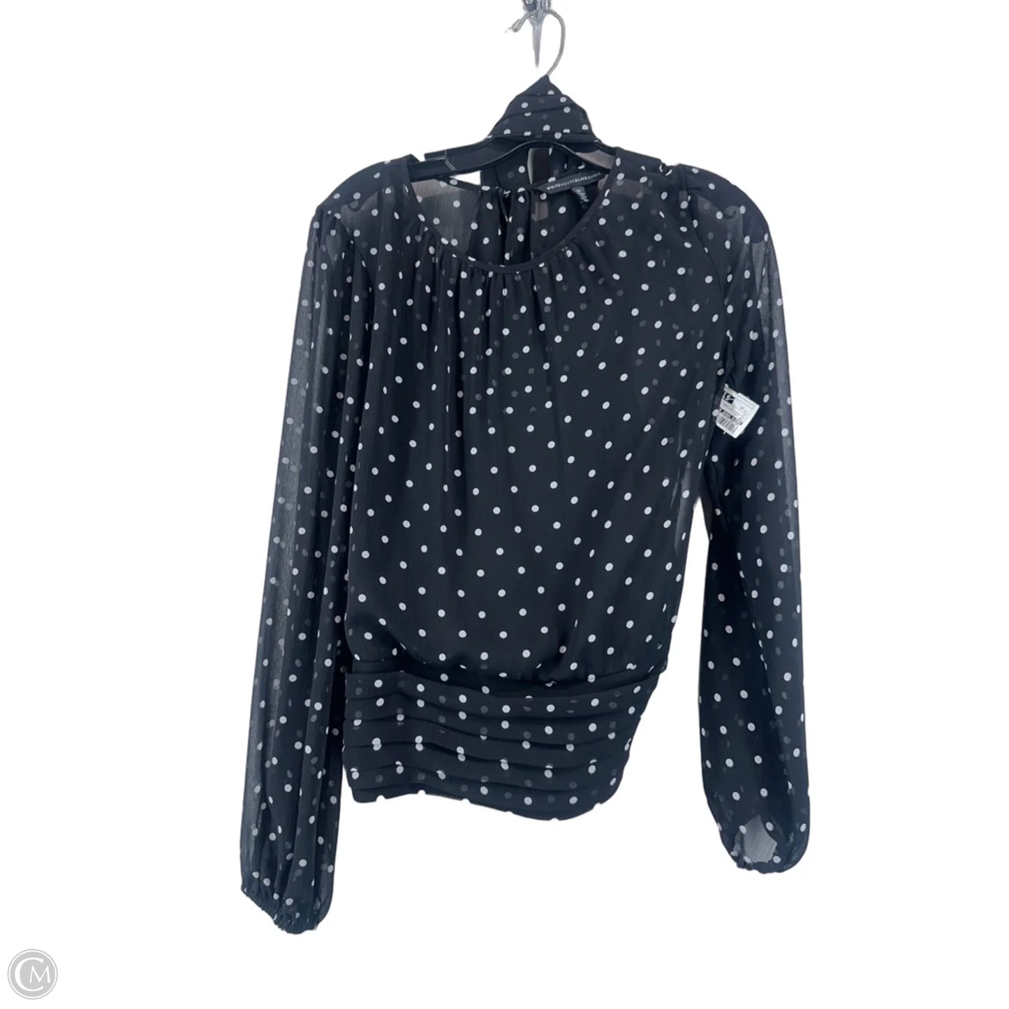 Top Long Sleeve By White House Black Market In Polkadot Pattern, Size: 10