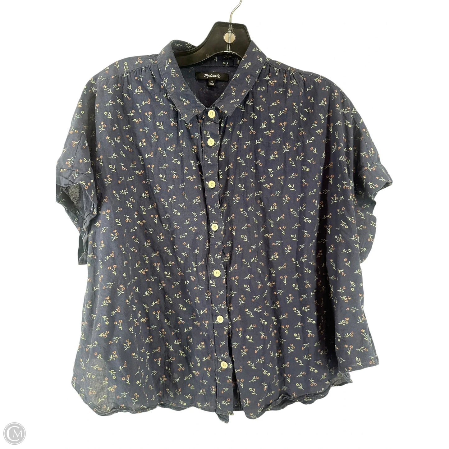 Top Short Sleeve By Madewell In Blue, Size: Xl
