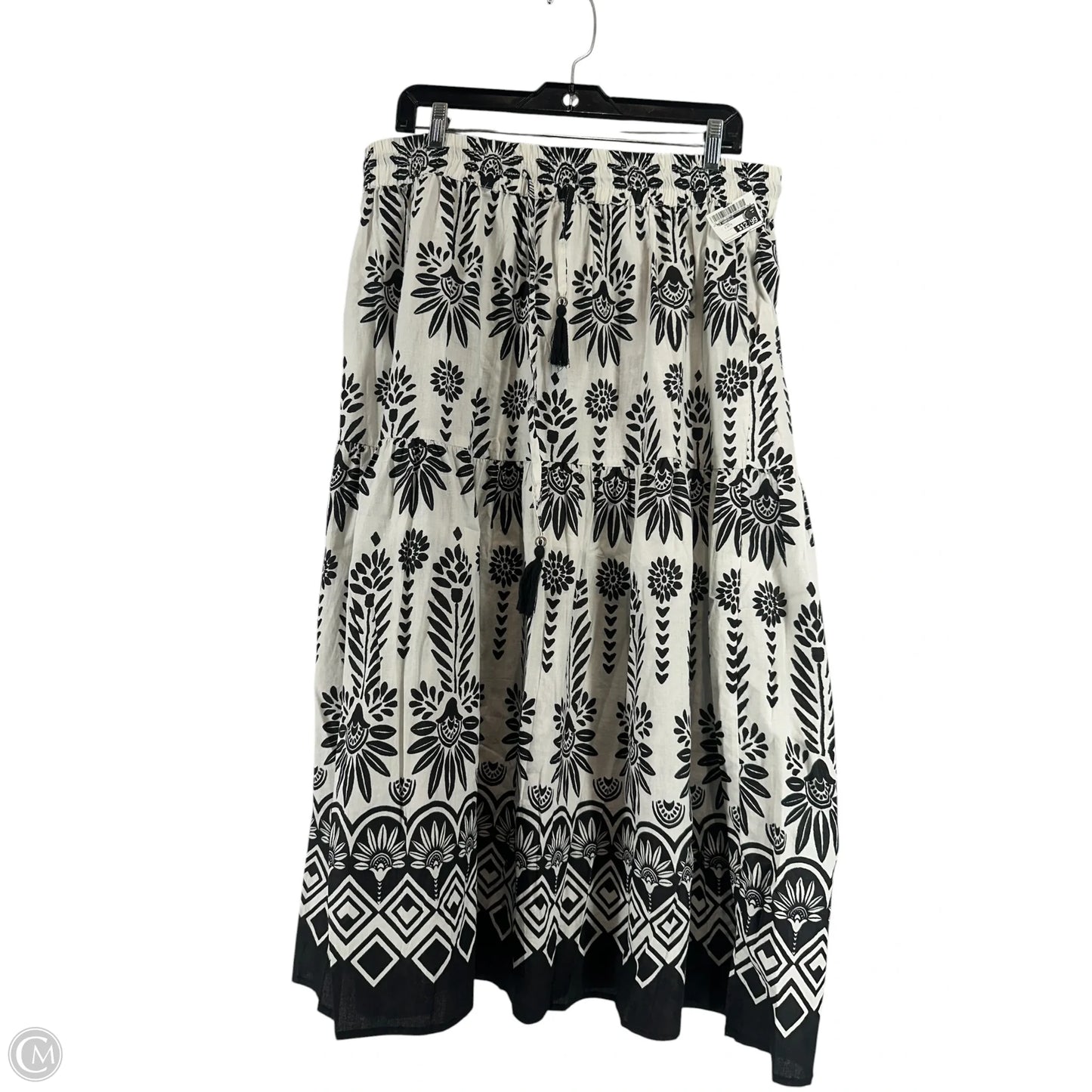 Skirt Maxi By Mlle Gabrielle In Black & White, Size: Xl