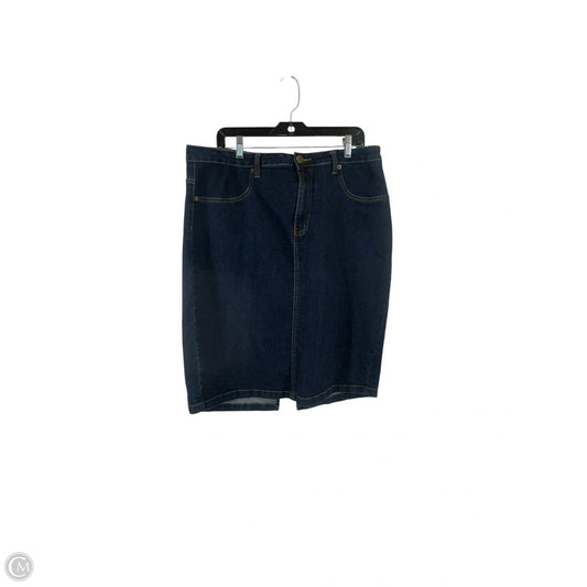 Skirt Midi By Clothes Mentor In Blue Denim, Size: 18