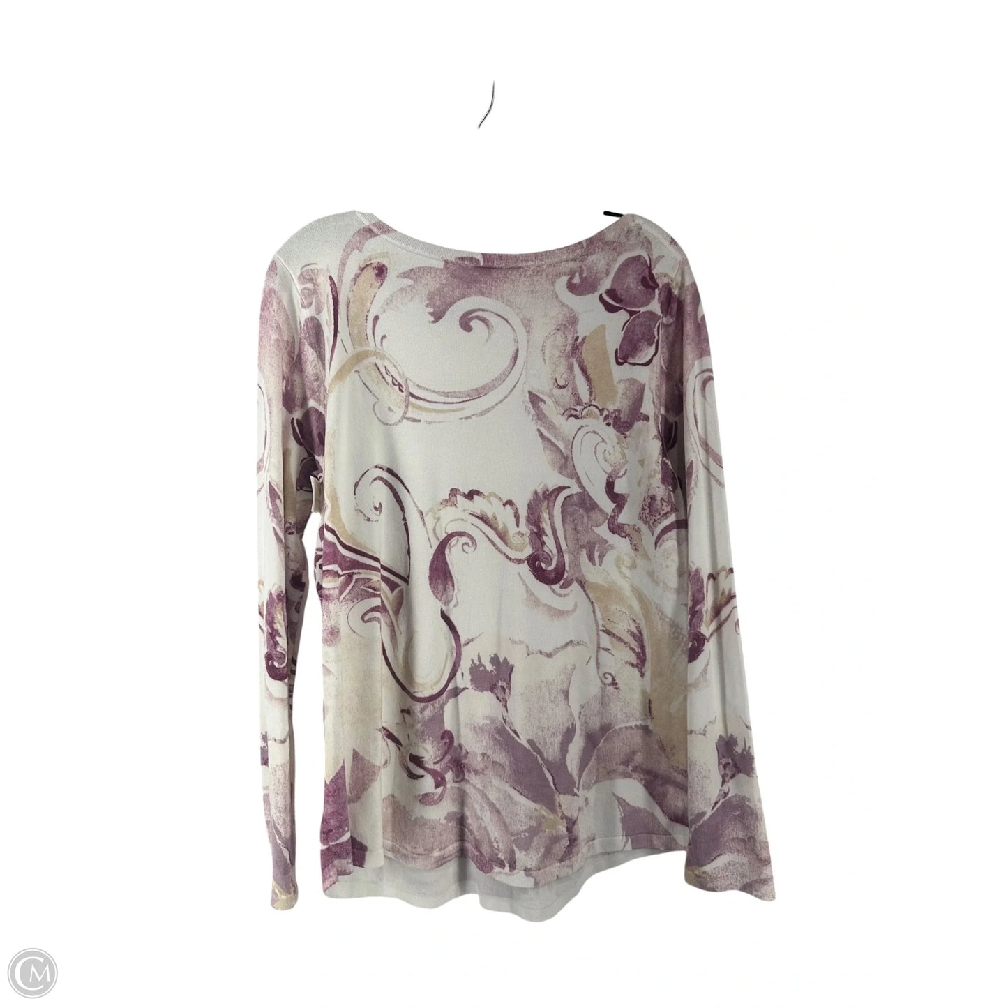 Top Long Sleeve By Chicos In Purple & White, Size: 2