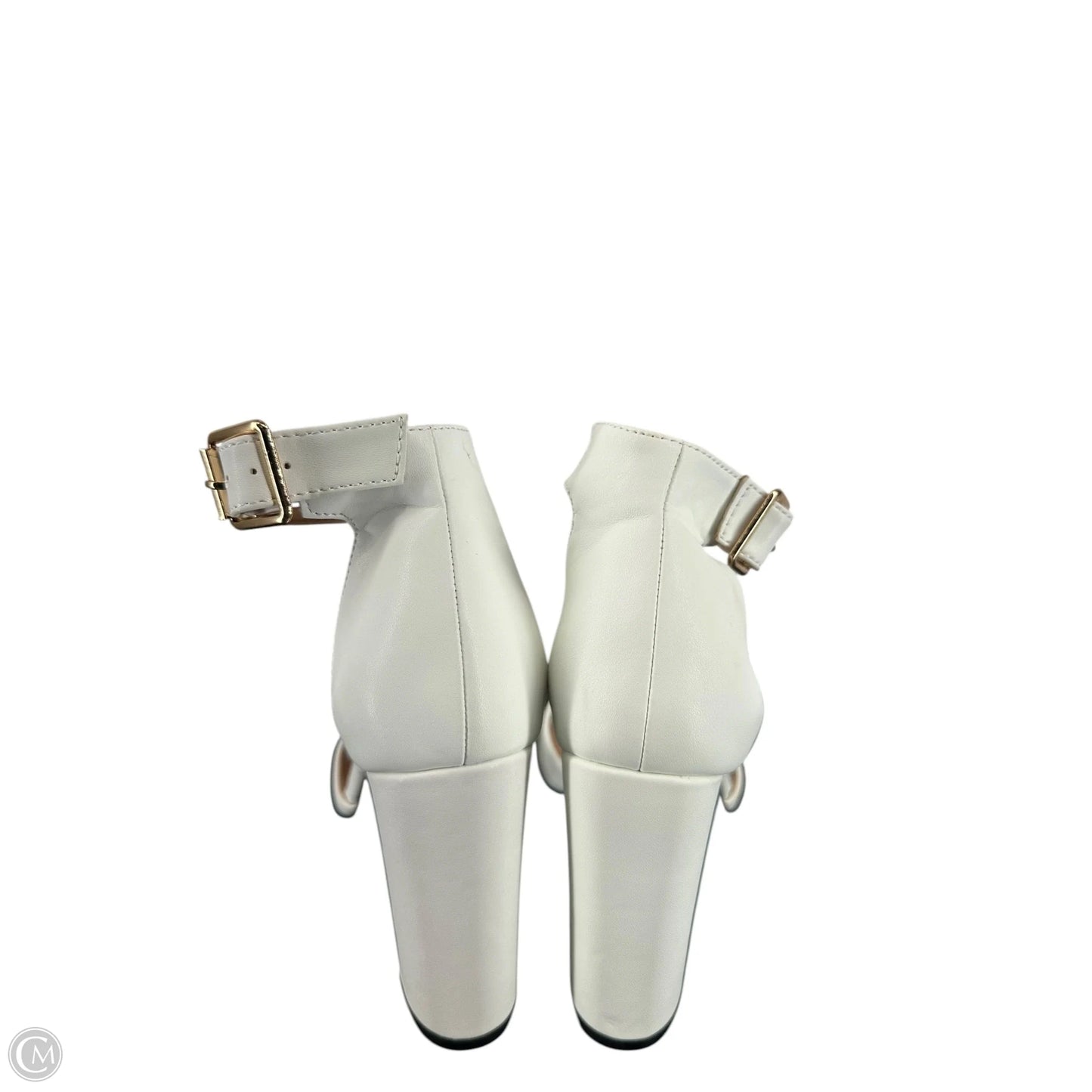 Sandals Heels Block By Clothes Mentor In White, Size: 10