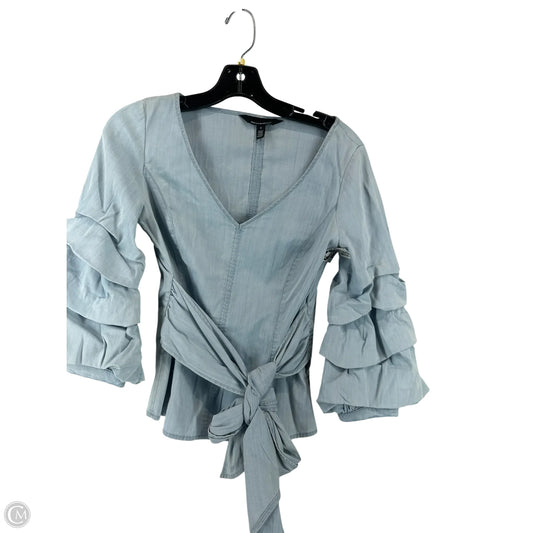 Top Long Sleeve By White House Black Market In Blue, Size: 2