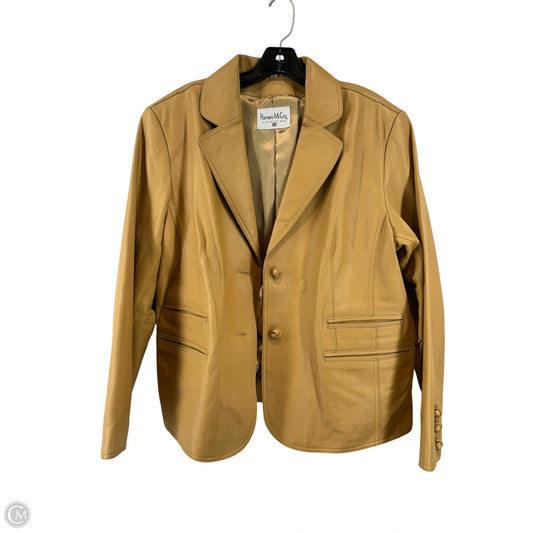 Jacket Leather By Pamela Mccoy In Tan, Size: 1x
