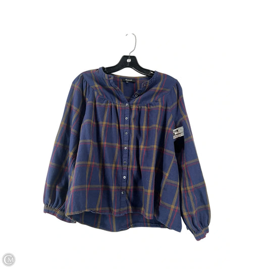 Top Long Sleeve By Maeve In Plaid Pattern, Size: Xs
