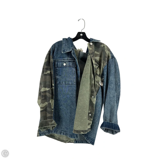 Jacket Denim By Oddi In Camouflage Print, Size: 1x