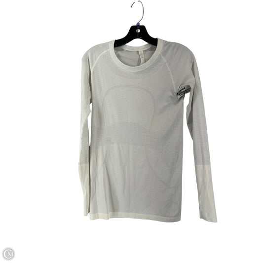 Athletic Top Long Sleeve Collar By Lululemon In White, Size: 6
