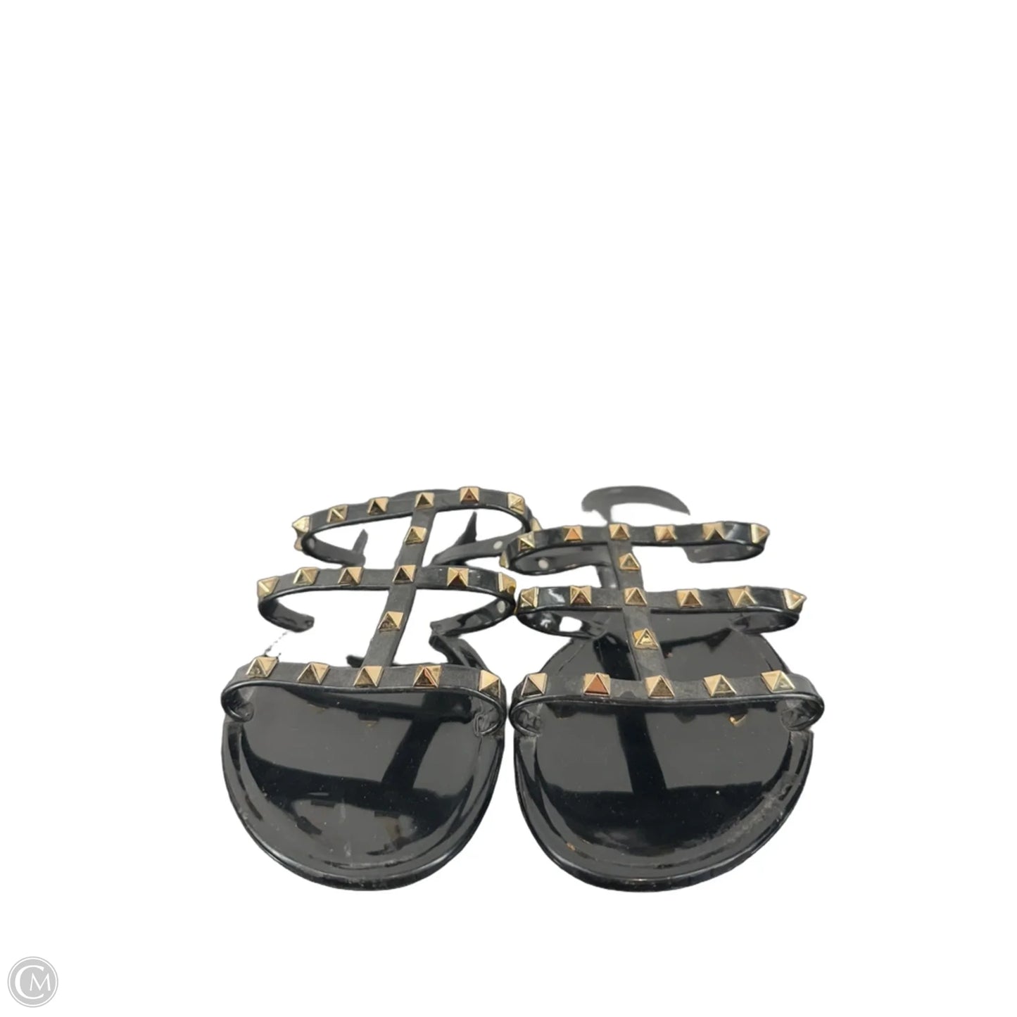 Sandals Flats By Wild Diva In Black & Gold, Size: 11