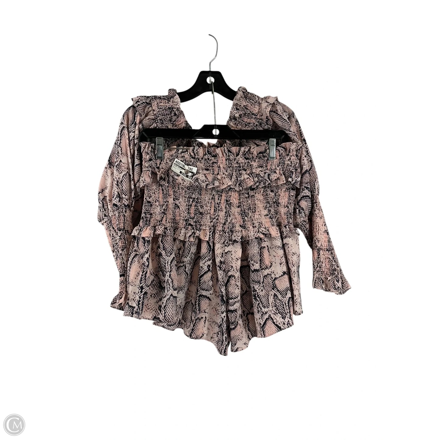 Skirt Set 2pc By Elliatt In Black & Pink, Size: L