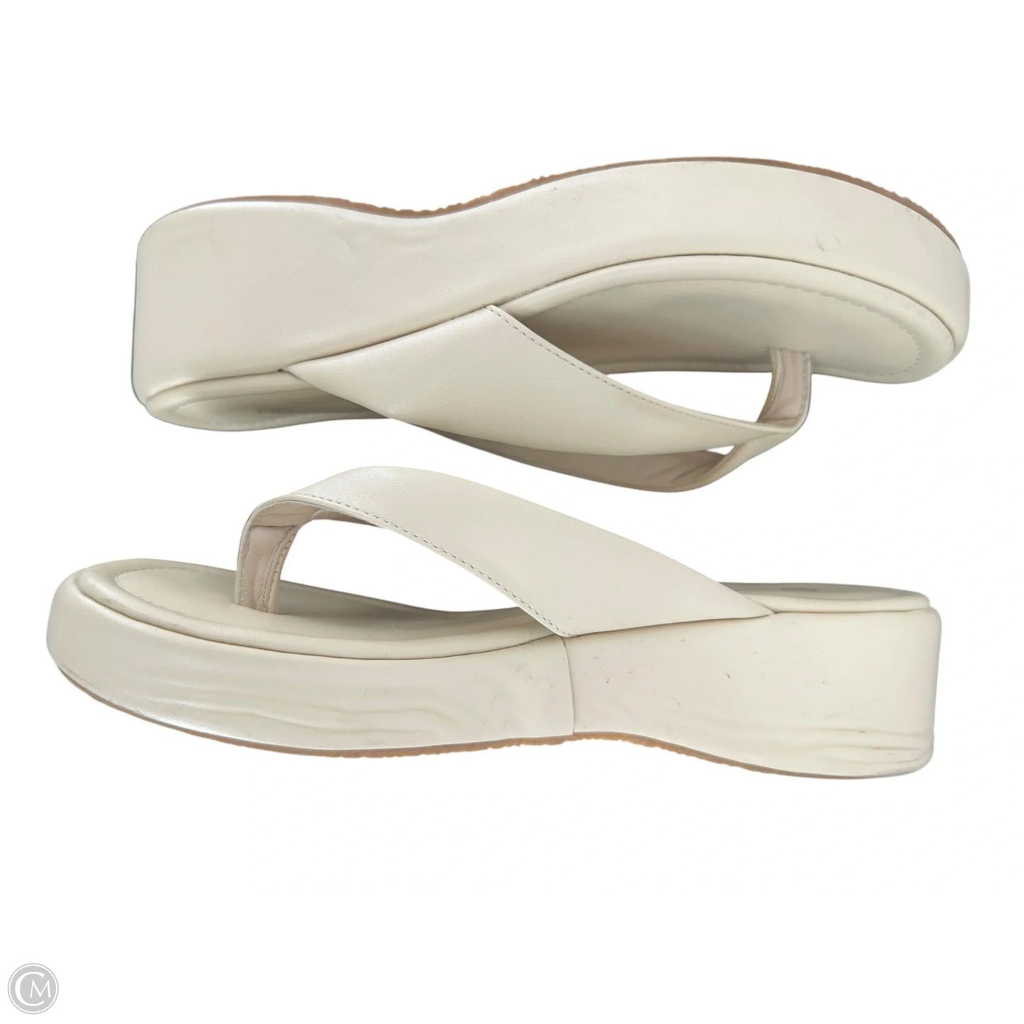 Sandals Heels Platform By Clothes Mentor In Beige, Size: 6