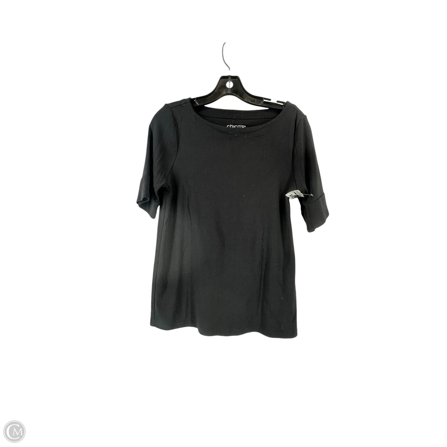 Top Short Sleeve By Chicos In Black, Size: S