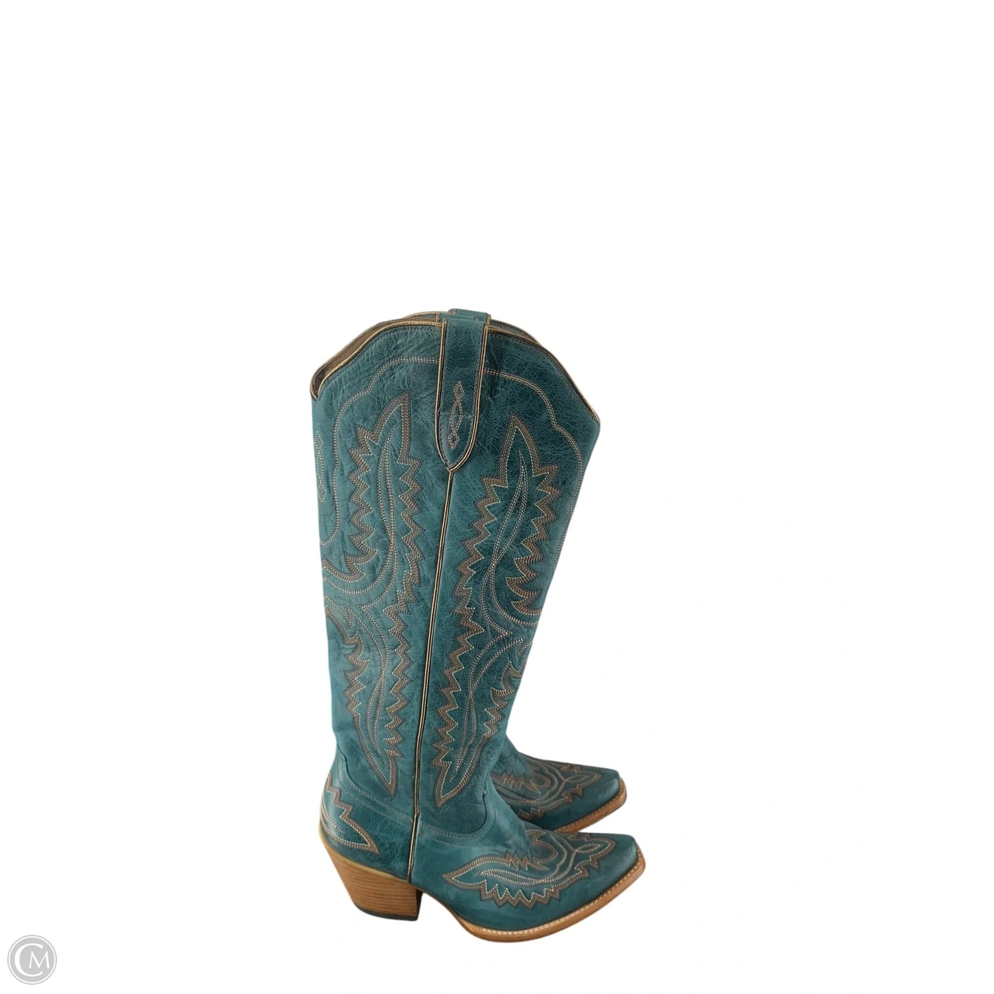 Boots Knee Heels By Ariat In Teal, Size: 10