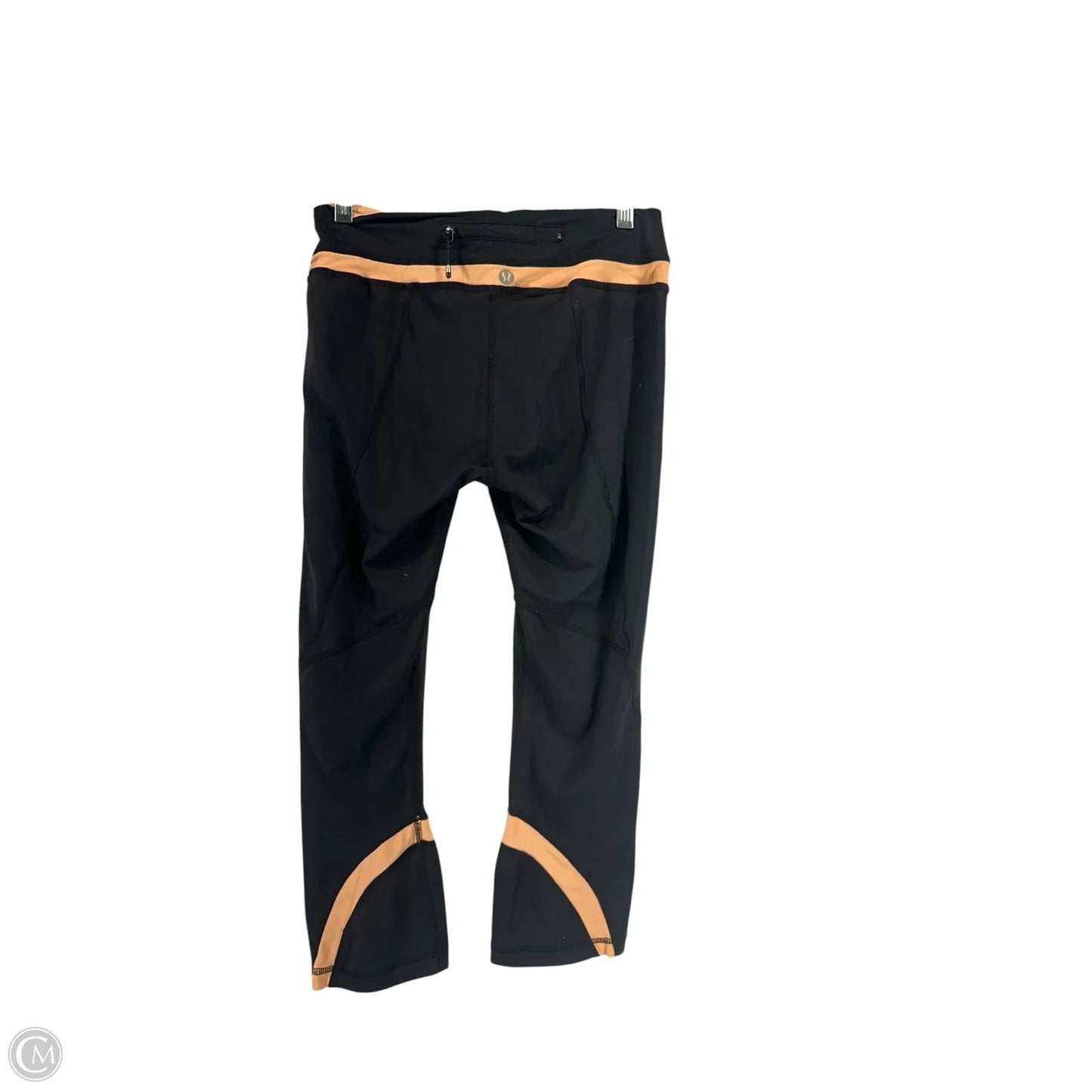 Athletic Leggings By Lululemon In Black & Orange, Size: 4