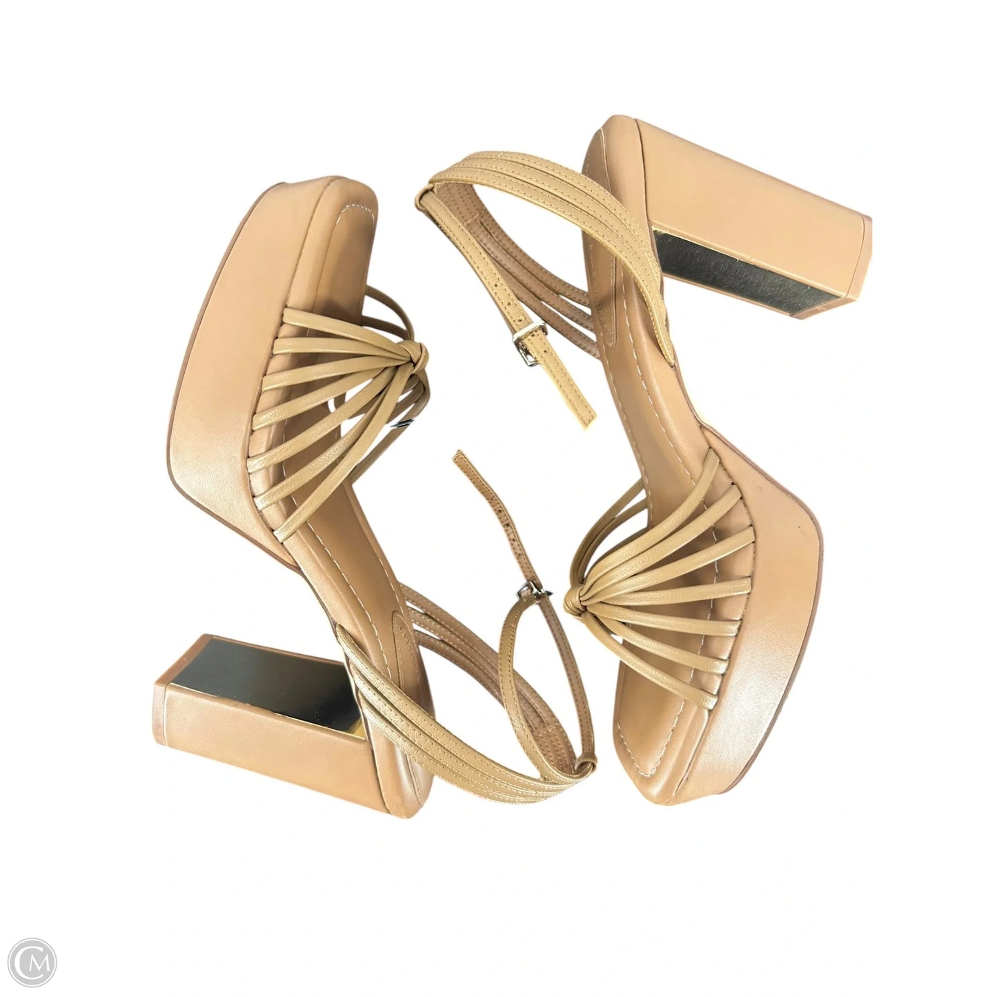 Sandals Heels Block By White House Black Market In Tan, Size: 8
