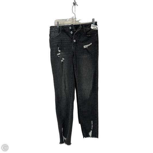 Jeans Skinny By Risen In Black Denim, Size: L
