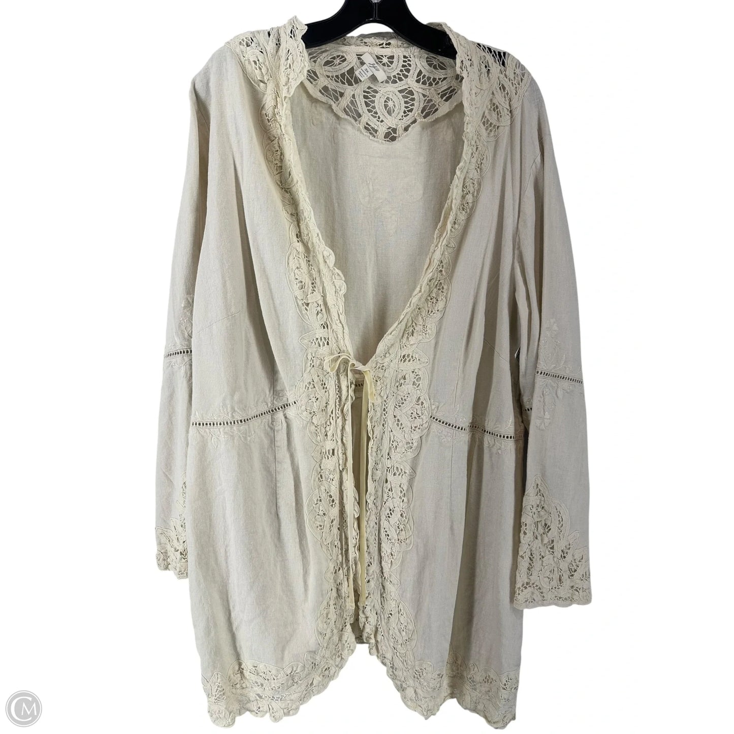Jacket Shirt By J. Jill In Beige, Size: 3x