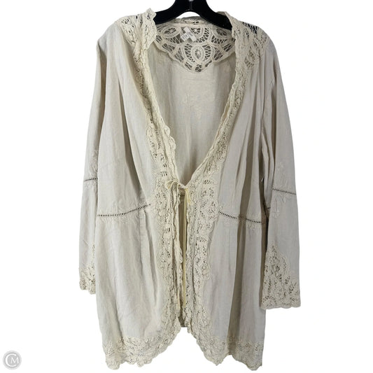 Jacket Shirt By J. Jill In Beige, Size: 3x