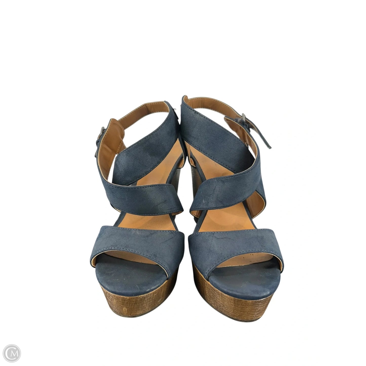 Shoes Heels Wedge By Indigo Rd In Navy, Size: 9