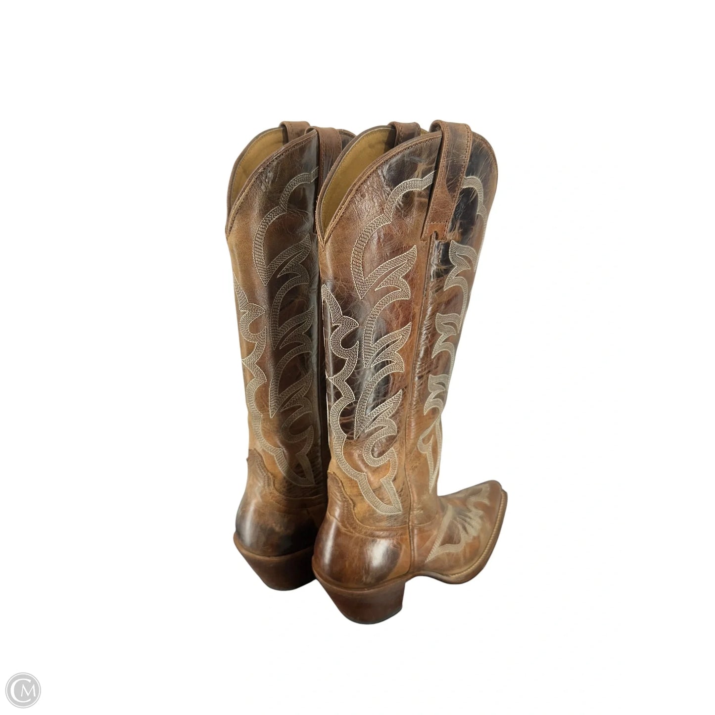 Boots Mid-calf Heels By Shyanne In Brown, Size: 6.5
