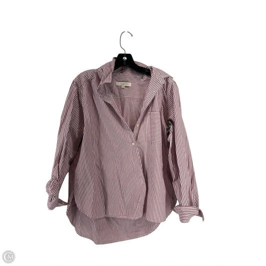 Top Long Sleeve By Loft In Purple & Red, Size: M