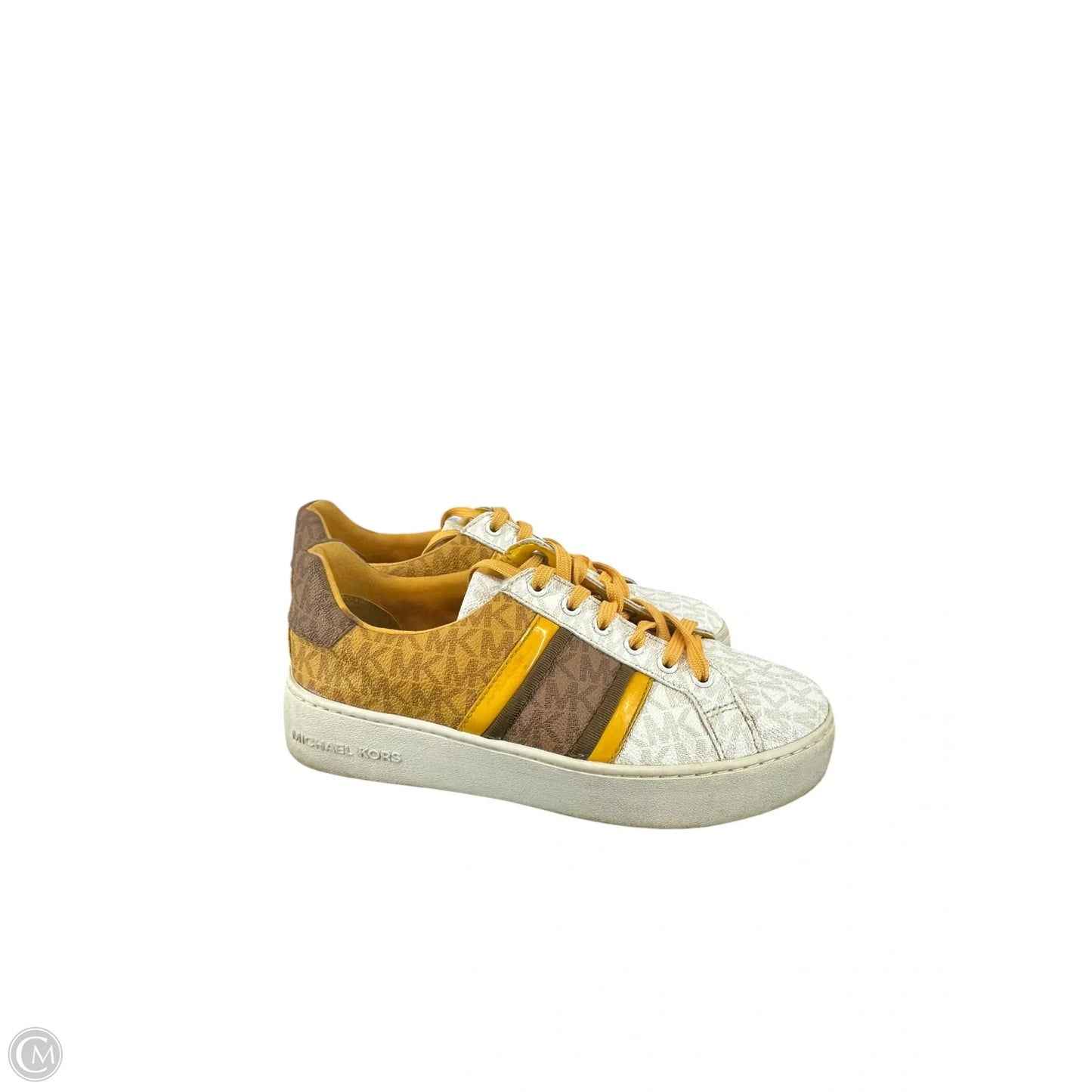 Shoes Sneakers By Michael By Michael Kors In Brown & Yellow, Size: 7
