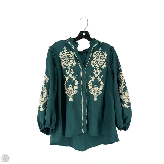 Top 3/4 Sleeve By Calessa In Green, Size: Xl
