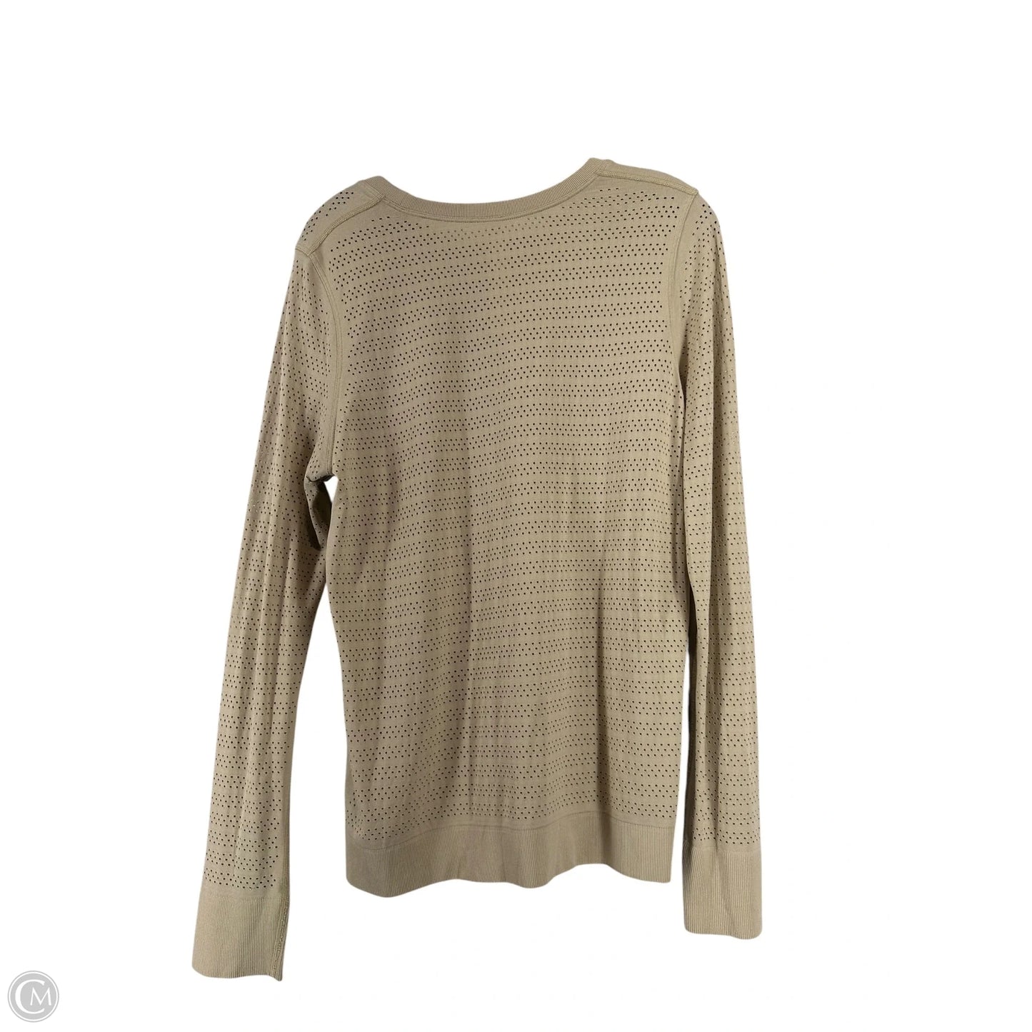 Athletic Top Long Sleeve Collar By Lululemon In Beige, Size: 10