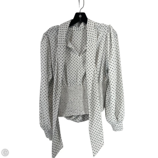 Top Long Sleeve By White House Black Market In Polkadot Pattern, Size: S