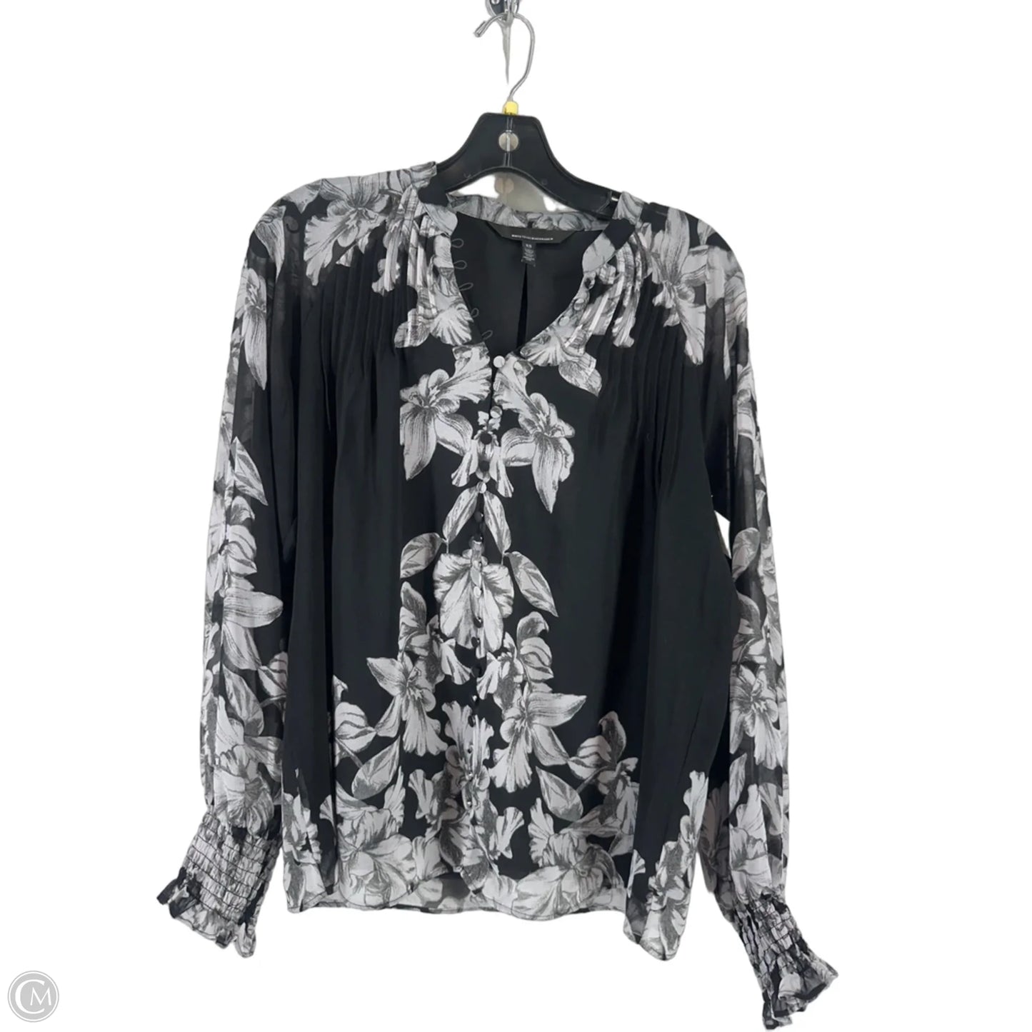 Top Long Sleeve By White House Black Market In Black & White, Size: Xs