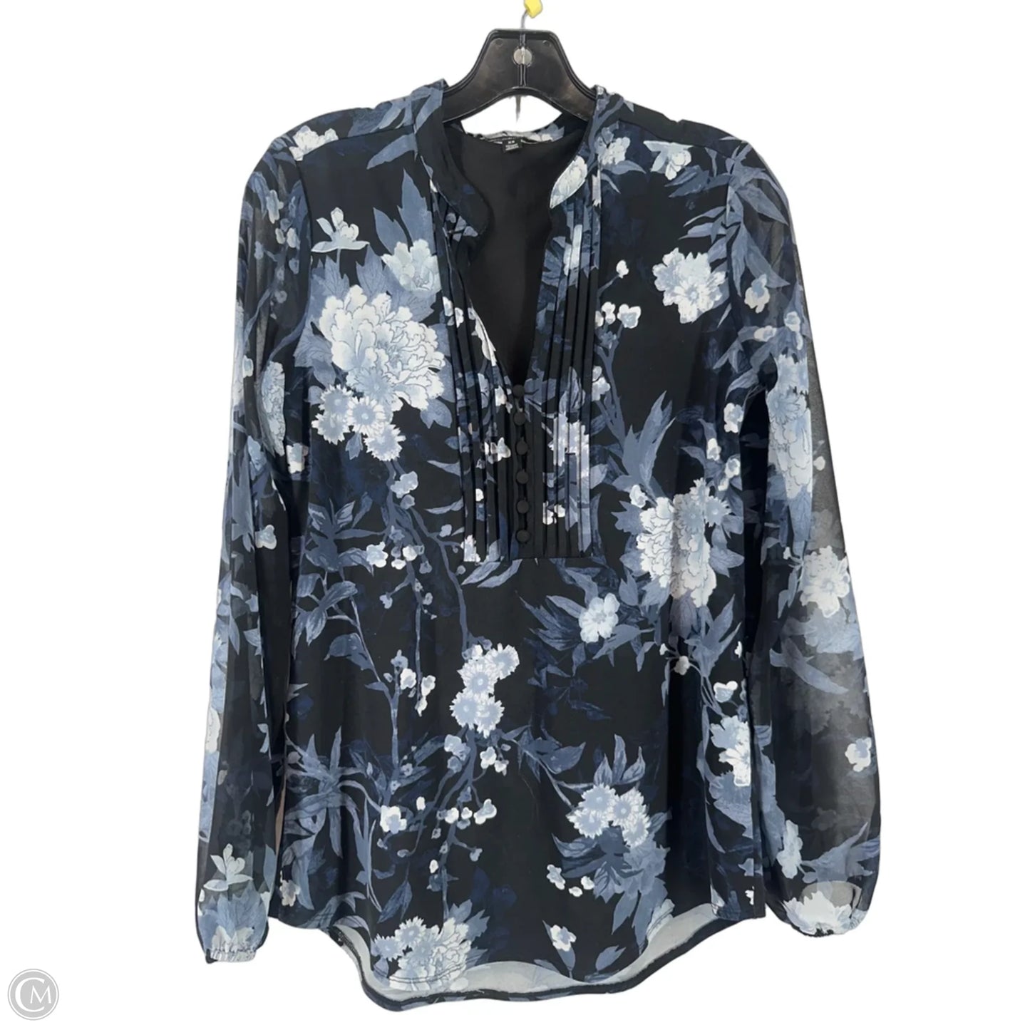 Top Long Sleeve By White House Black Market In Floral Print, Size: Xs