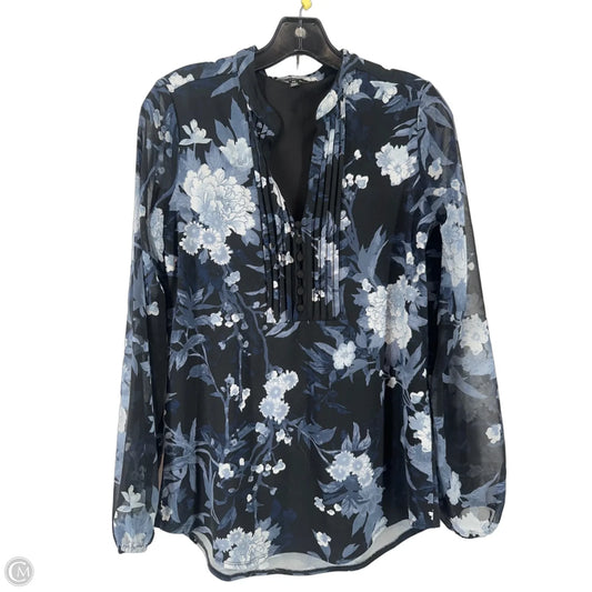 Top Long Sleeve By White House Black Market In Floral Print, Size: Xs