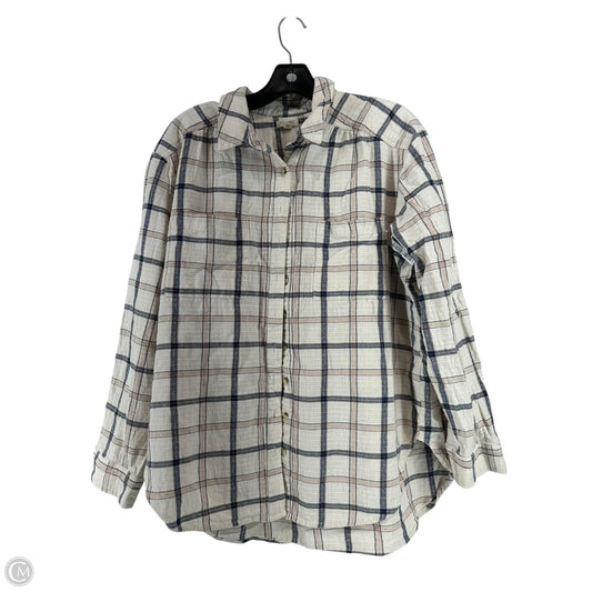 Top Long Sleeve By Pilcro In Plaid Pattern, Size: L