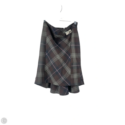 Skirt Midi By Express Design Studio In Plaid Pattern, Size: 8