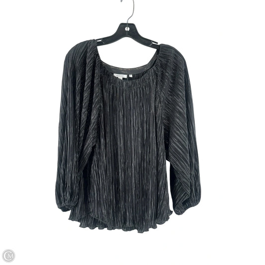 Top 3/4 Sleeve By Chicos In Black, Size: Xl
