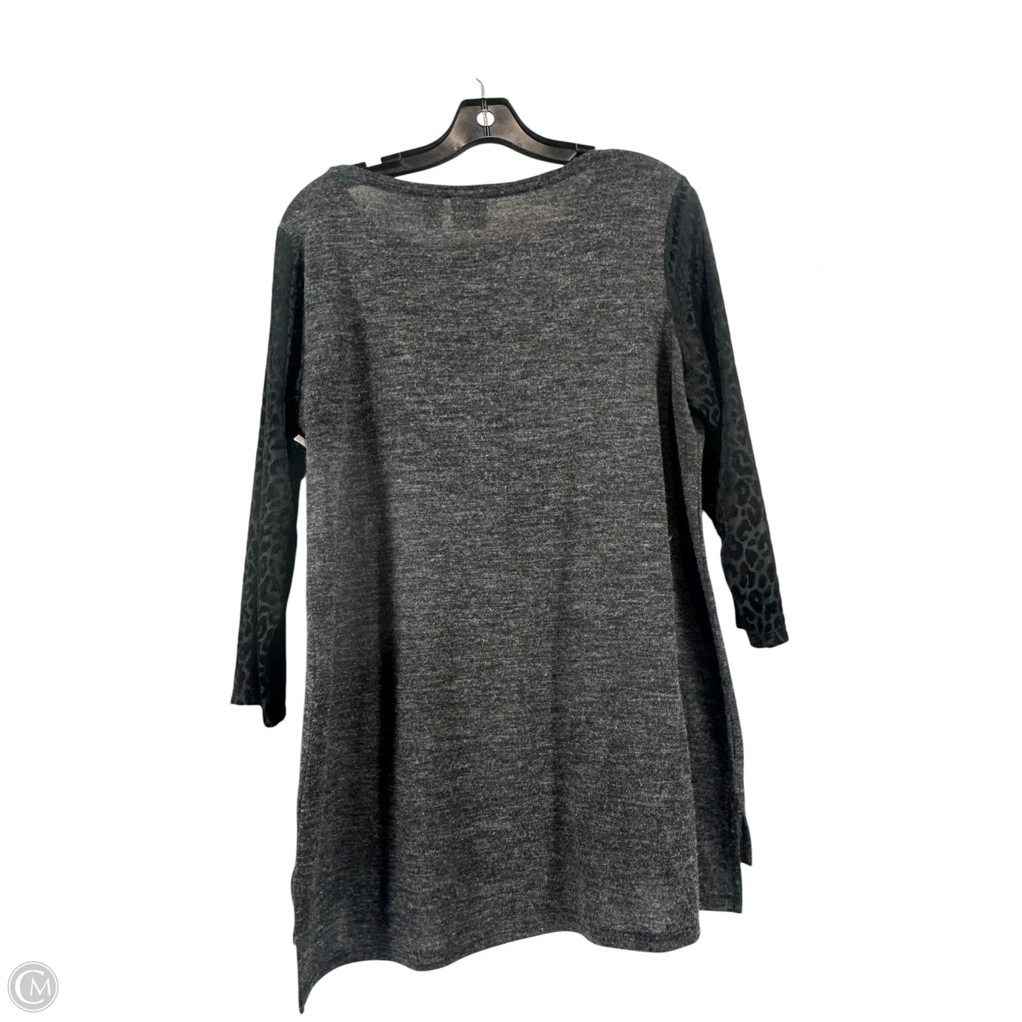 Top 3/4 Sleeve By Chicos In Grey, Size: 2