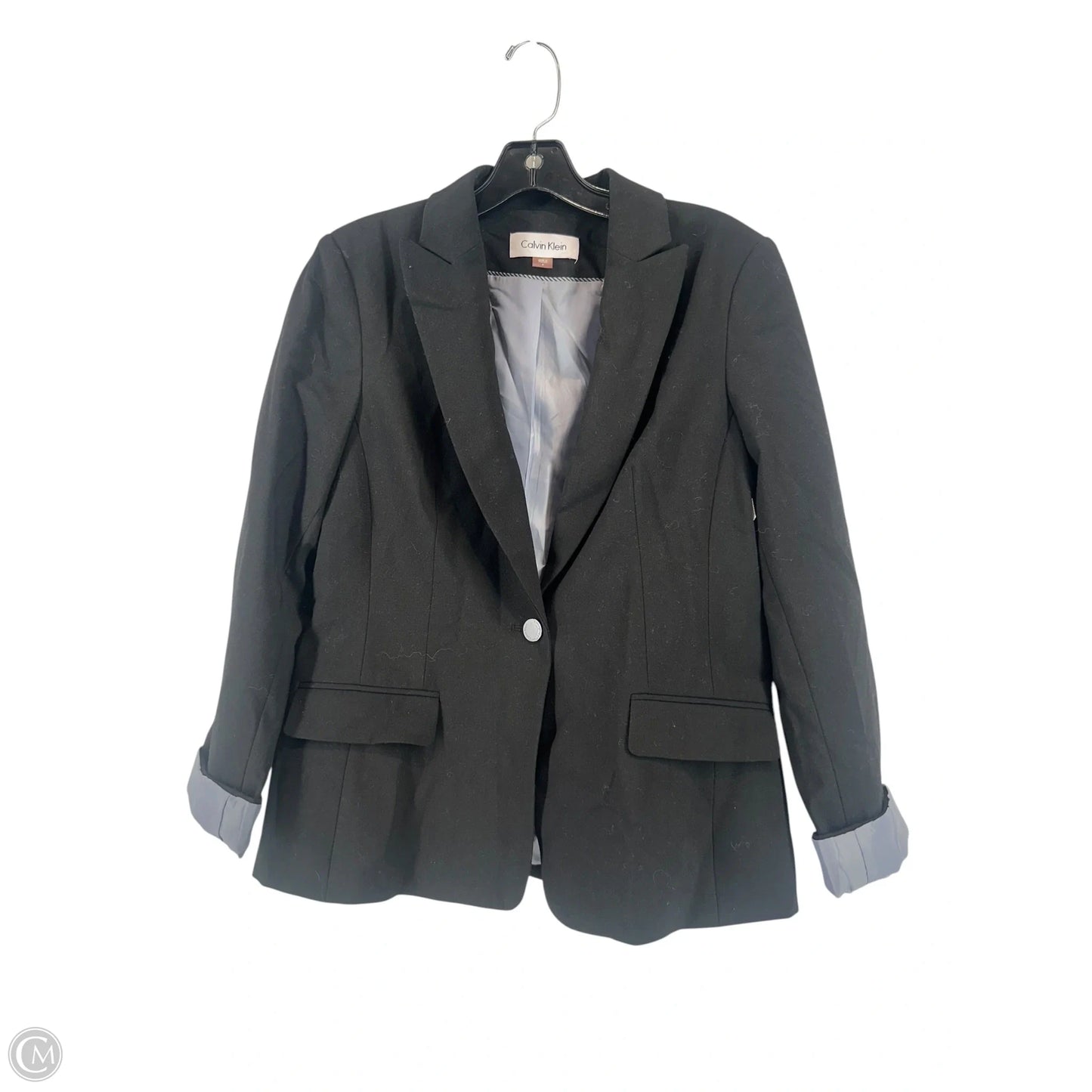 Blouse 3/4 Sleeve By Calvin Klein In Black, Size: 6