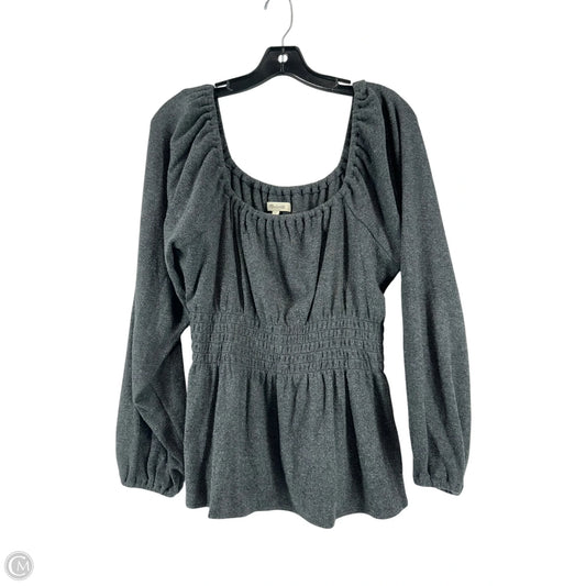 Top Long Sleeve By Madewell In Grey, Size: L