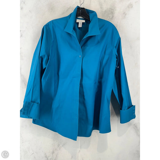 Top Long Sleeve By Chicos In Teal, Size: 2
