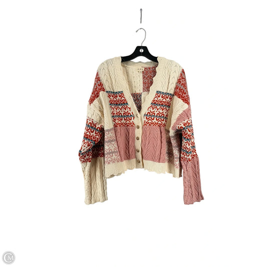 Cardigan By Pol In Pink & Red, Size: M