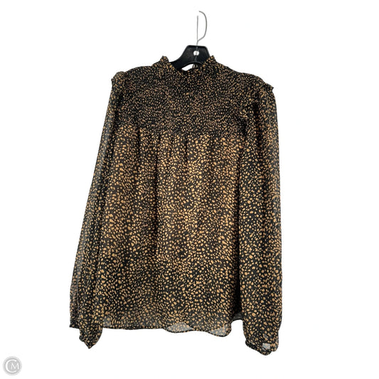 Top Long Sleeve By Ee Some In Brown, Size: M