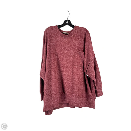 Top Long Sleeve By Zenana In Maroon, Size: Xl