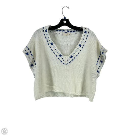 Sweater Short Sleeve By Clothes Mentor In White, Size: M