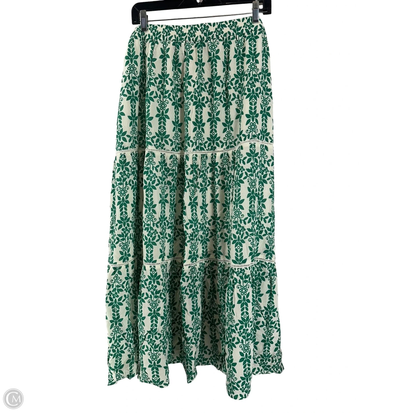 Skirt Maxi By Skies Are Blue In Green & White, Size: Xxl
