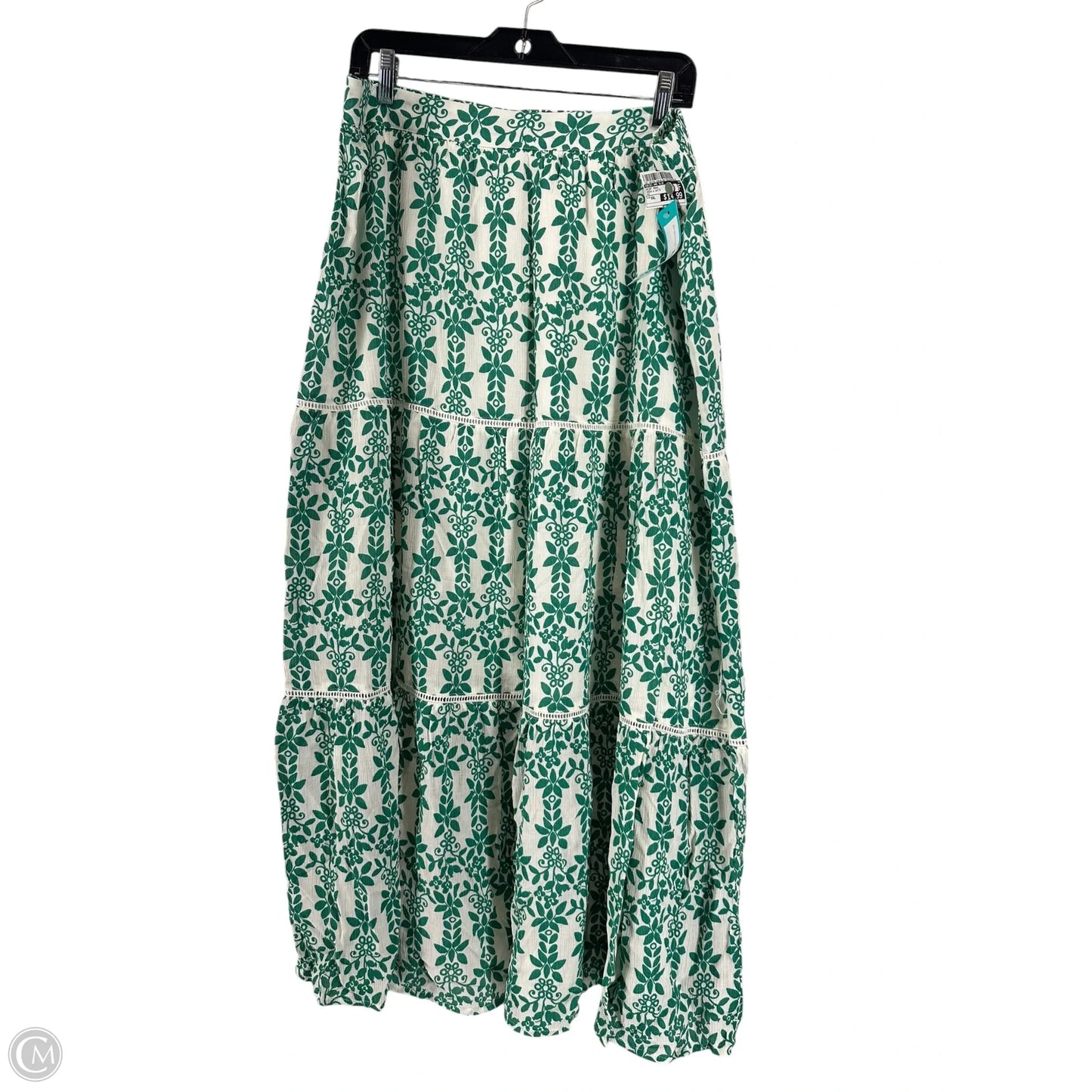 Skirt Maxi By Skies Are Blue In Green & White, Size: Xxl