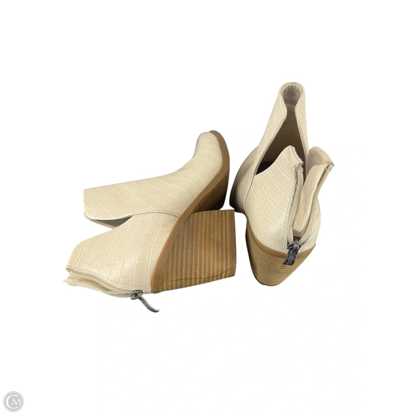 Boots Ankle Heels By Michael Shannon In Ivory, Size: 10