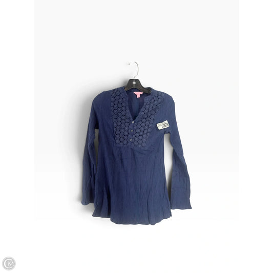 Top Long Sleeve Designer By Lilly Pulitzer In Navy, Size: S