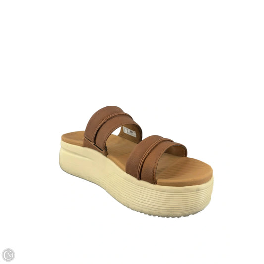 Sandals Heels Block By Hey Dude In Brown, Size: 9